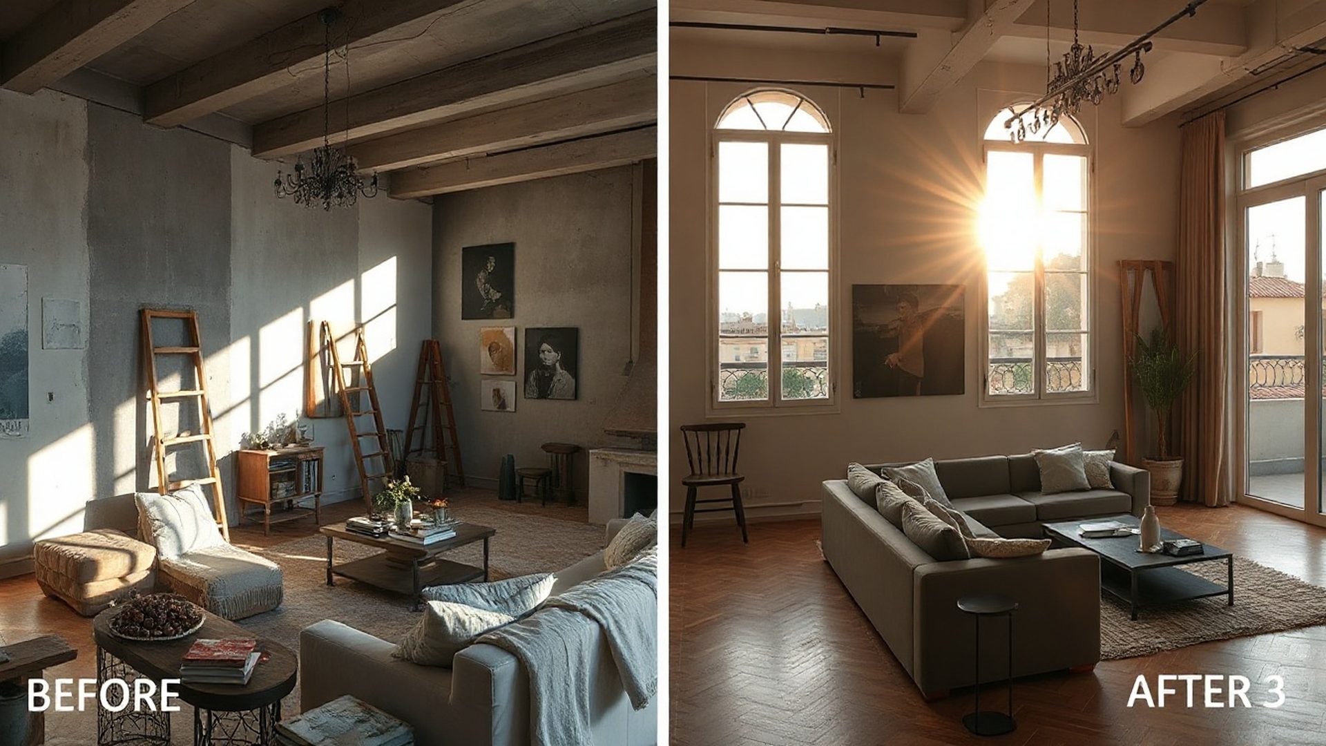 Antes y después de la reforma de un piso en Barcelona